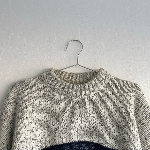 Vintage wool sweater Heavyweight Knit Mock Neck jumper Medium Large - Picture 2 of 4